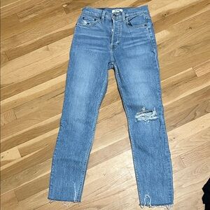 Re/Done Light Blue Distressed Skinny Jeans